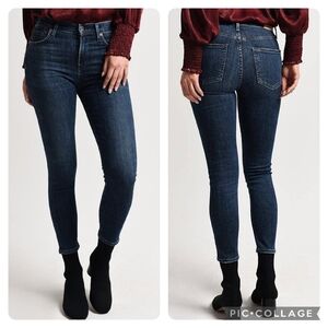 Citizens of Humanity Rocket Crop High Rise Skinny Jeans Dark Wash Size 28